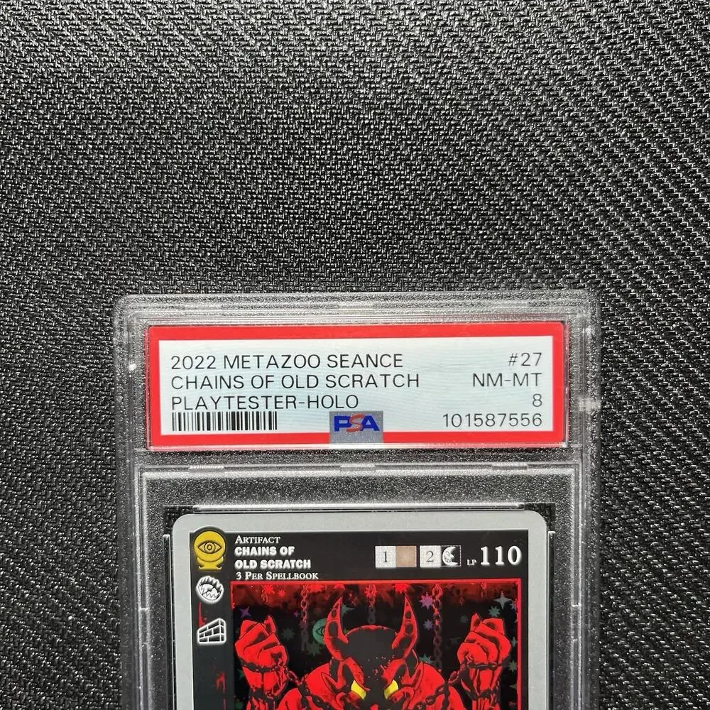 MetaZoo Chains Of Old Scratch PlayTester PSA 8 NM-MT Seance Full Holo 27/165